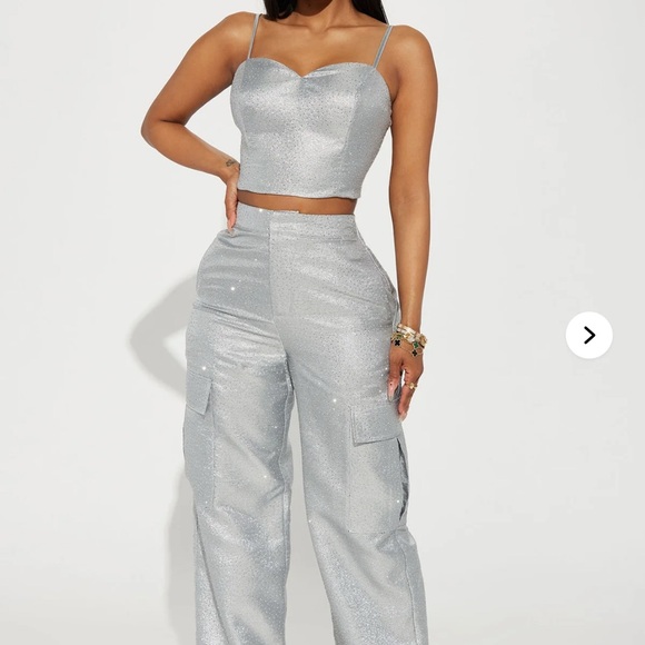 Silver Women's Pants & Jumpsuit Set - Picture 1 of 3